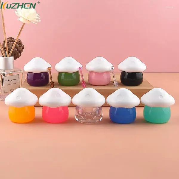 Garrafas de armazenamento 10g simulado em forma de cogumelo recarregável em forma de maquiagem de maquiagem de panela de panela viagens de creme de creme de rosto recipiente cosmético