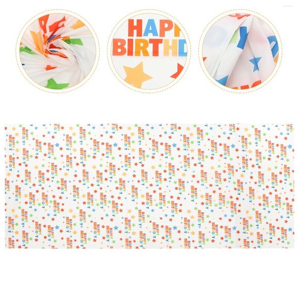 Taça de mesa de aniversário Festa de mesa de comprimido Capas de piqueniques de decorações felizes portáteis reutilizáveis