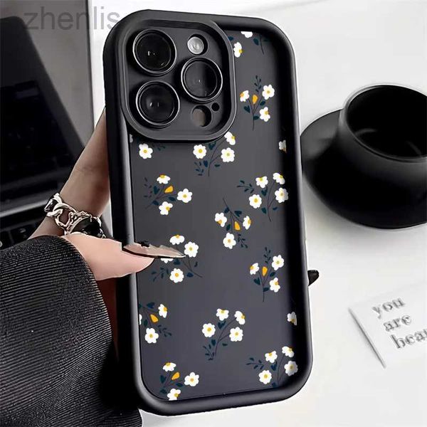 Корпуса сотового телефона Цветочный цветочный телефон для iPhone 15 14 Pro Max Case iPhone 11 12 13 Pro Max XS XR X 7 8 Plus SE SECOPREAT