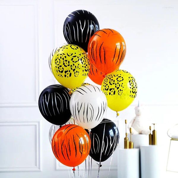 Parti Dekorasyonu 30 PCS Doğum Günü Hayvan Lateks Balonlar Tiger Zebra Köpek Safari Orman Balonlar Dekor Kids Globos