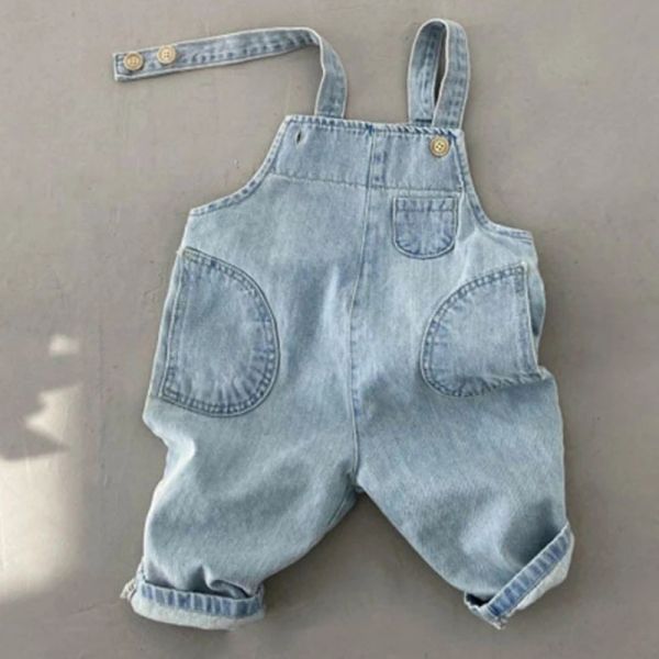Camicie primaverila per neonati nuove ragazze infantili vagano in denim tascapesuit salumi per bambini 2023 jeans