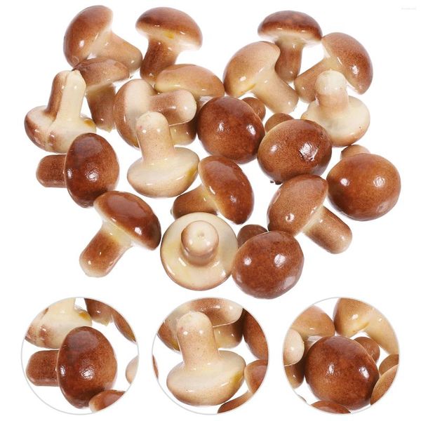 Flores decorativas 20 pcs Po Prop Small Cogumelos Acessórios para crianças Toys Decore Fake Mushrooms Foam Poing Child