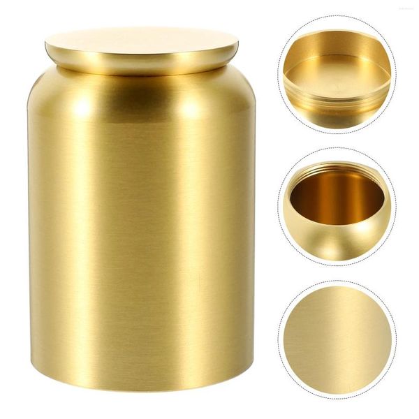 Bottiglie di stoccaggio Multipurico Porta di tè Porta portatile Cancio di tenuta in rame (Golden)