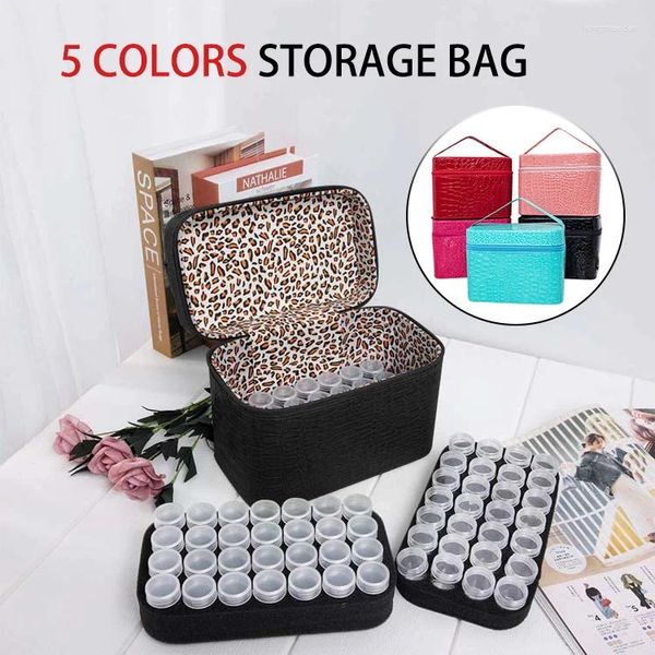 Aufbewahrungstaschen 84pcs/Set rund Mini Plastik Jar Pot Hülle Tragbare Beutel für Make -up -Kosmetikprobe Nagelzubehör Glitzerpulver