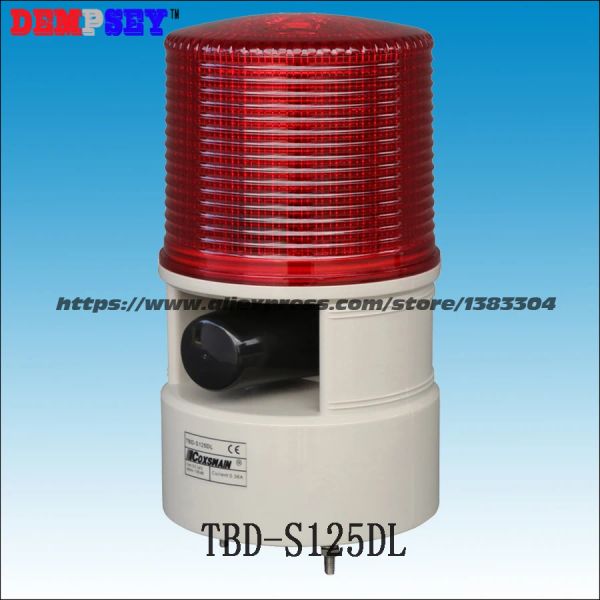 Zubehör TBDS125DL LED Industrial Alarm Light mit 10 -W -Sirene -Lautsprecher DC12/24V AC110/220V Blitzwarnleuchten 7 Sounds PC -Objektiv