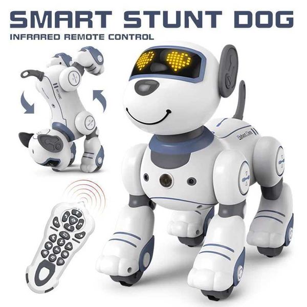 Electric/RC Hayvanlar Emo RC Robot Elektronik Köpek Dublu Köpek Ses Komutu Programlanabilir Dokunmatik Müzik Şarkısı Robot Köpek Çocuk Oyuncakları Toys T240422