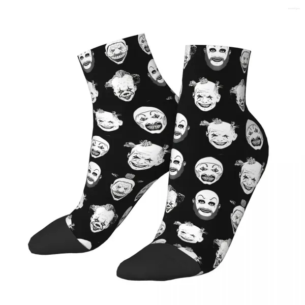 Meias masculinas Happy tornozelo palhaçando em torno de terror filmes de terror Hip Hop Casual Casual Sock Gift Padrão Impresso