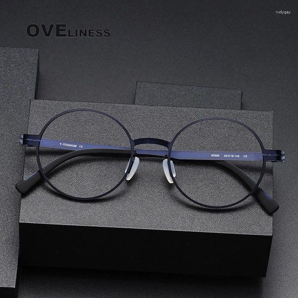 Sonnenbrillen Rahmen reine Titangläser Rahmen Männer Frauen 2024 Retro Runde verschreibungspflichtige Brille Männliche Vintage Myopia Optical Eyewear