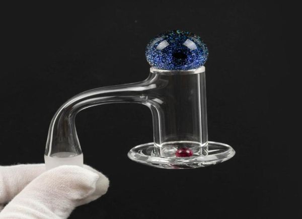 Продажа 25 мм XL Beveled Edge Quartz Banger Cyclone Cap Cap 4 мм прозрачный нижний коврик 14 мм самца самка для Dab Rig6429092