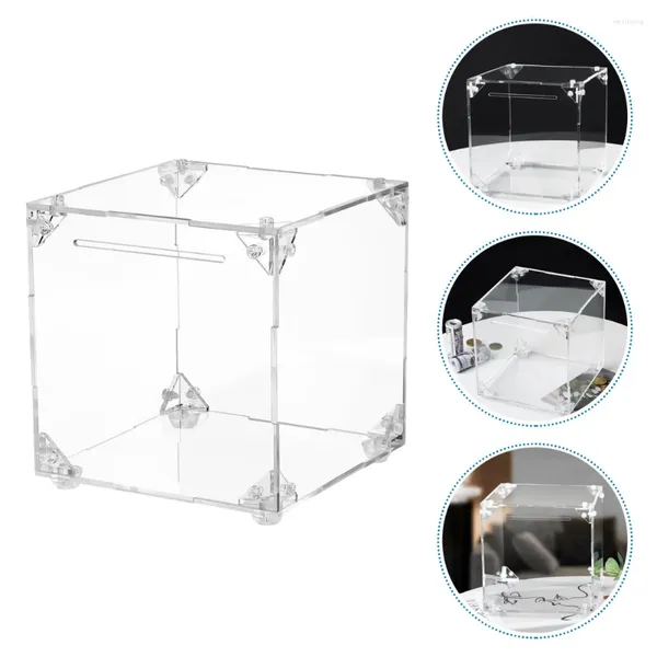 Canecas transparentes Piggy Bank Desktop Coin Container