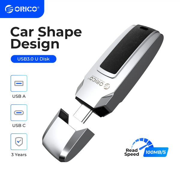 Sürücüler ORICO USB 3.0 100MB/S USB Flash Drive UFSD Metal Deri Kalem Tür Tip C 256GB 128GB 64GB 32GB araba şekli USB Stick Pendrive