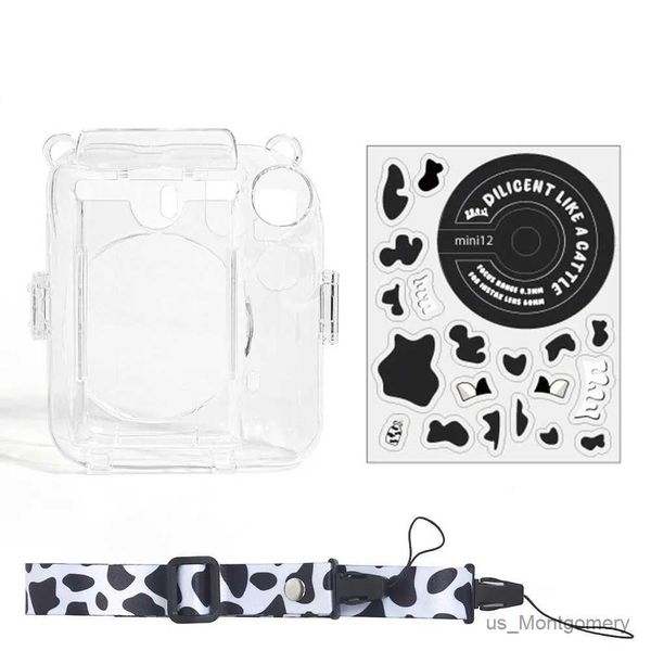 Acessórios para bolsas de câmera para instax mini 12 bolsa de capa de proteção transparente de cristal para fuji fujifilm saco de câmera instantânea para instax mini 12