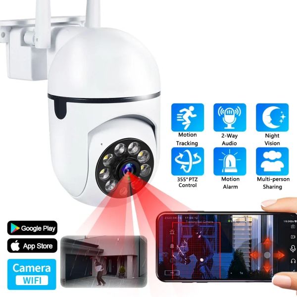 Câmeras Didseth 2MP PTZ WiFi IP Câmera Outdoor Dome CCTV Segurança Rastreamento Humano Color Night Vision Segurança Ir Came de vigilância domiciliar