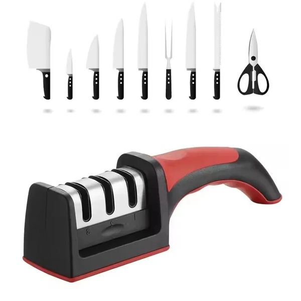 Küchenmesser Spitzer Haushalt Multifunktionales Handheld Schwarz schnelles Schärfen Messerstein Küchengadget