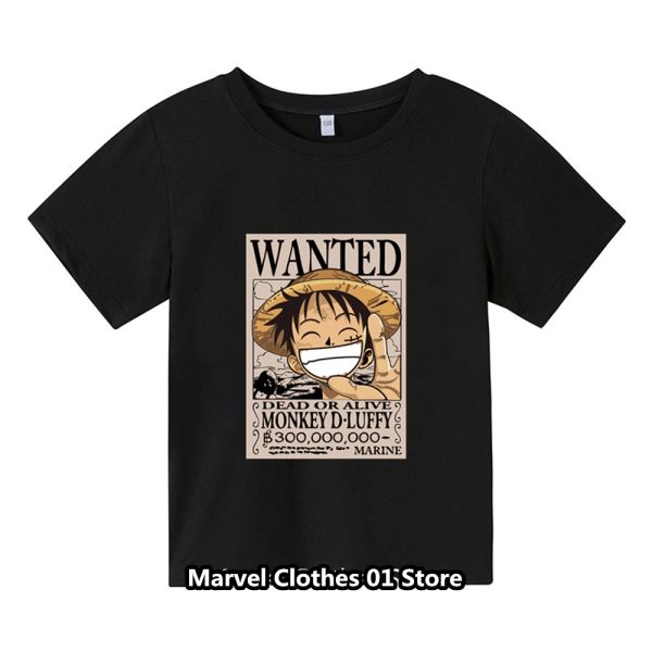 Tees New One Pieces Tshirt Kids Fãs Presente Clupistas Tshirt Bebês meninos Luffy Tshirt Summer T Manga curta