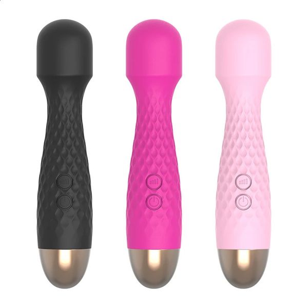 Weibliche Mini -Vibrator -Zauberstab erwachsene Sexspielzeug Gspot AV Vibration Stick 20 Frequenzschwingungsmodus Vibratoren für Frau USB -Ladung 240412