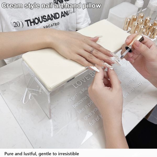 Attrezzatura Angnya Minimalist Cream Style Hand Pognone Acrilico Acrilico Nail Art Custino Mano Mano Ara braccio Rest Puscona