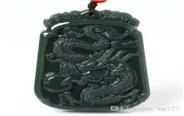 Jóias finas hetian jade de mão esculpida em colar de dragão chinês pingente de colar de sortuda para homens jóias de joalheria2350065