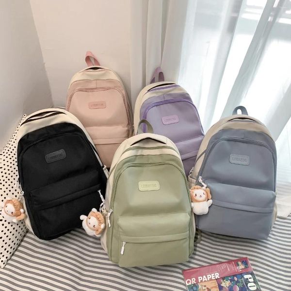 Backpack Girls Girl-Capacity Nylon Korean Fashion School Zackpacks for College Students Bag di viaggio impermeabile