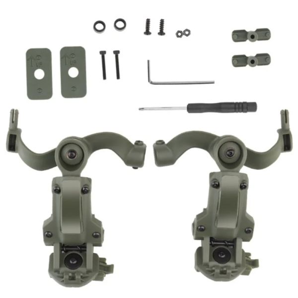 Accessoires Tactical Headset Bracket Kit Multiangle Rotation Helm Rail Adapter Fit Ops Core -Bogen und Team Wendy MLok Rail Kopfhörerhalterung