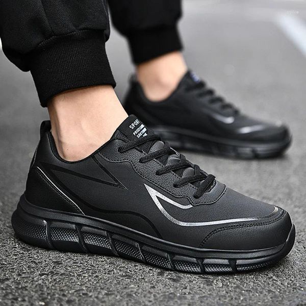 Lässige Schuhe Männer Schuhe2024 Turnschuhe PU wasserdichte leichte Walking Plus -Größe Schuhe Schwarz Plüsch Zapatillas Hombre