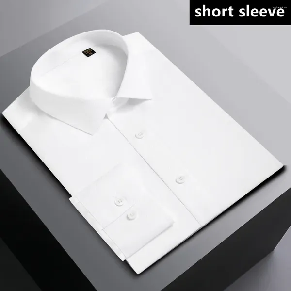 Erkekler Elbise Gömlekleri Naizaiga Kıdemli Beyaz Uzun Kollu Kısa Pamuk İş Hazır Giyim 140'lar 3 İplik LH2