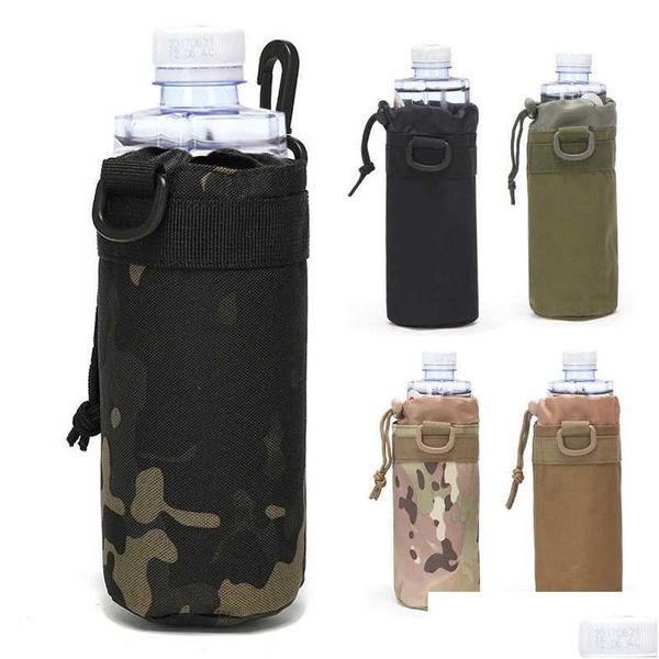 Бутылка с водой тактическая молокота с нейлоновыми военными туристическими камерами, походы, охотничьи палатка палатка P230530 Drop Sports на открытом воздухе DHMT6