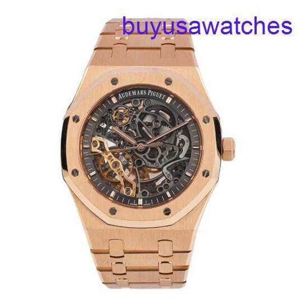 AP Calendar Forist Watch Royal Oak Series 15407or Rose Gold Hollow Double Makulum Watch Мужская модная досуг бизнес -спорт Механические часы