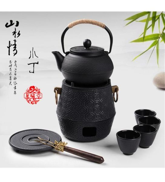 900 ml de conchas de estilo japonês elenco de chaleira de ferro antigo tetsubin bule vem com filtro de chá de chápera de flores de filtro puer chaleira de café panelas1087320