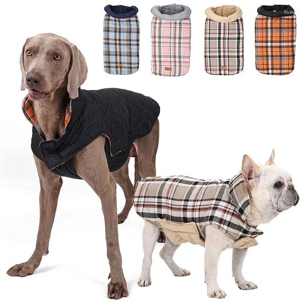 Giacca in pile calda abbigliamento per cani per cani vestiti di grandi dimensioni stampa a quadri levriero weimaraner abbigliamento invernale alla moda invernale