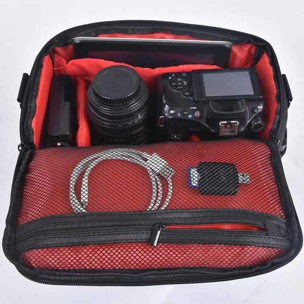 Accessori per sacchetti per fotocamera Borsa per fotocamera Borsa a tracolla in nylon impermeabile per la fotocamera Canon M50 600D 60D 80D A6000 A7 III NIKON Z50