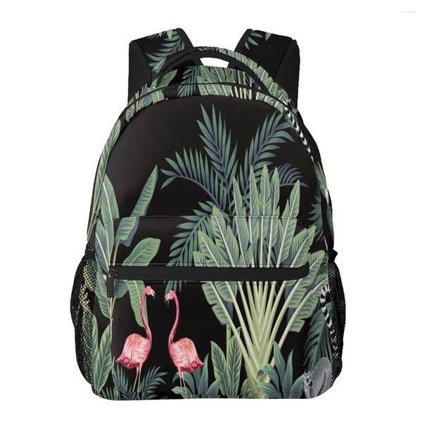 Zaino tropicali animali selvatici vintage uccelli uccelli palme da moda per ragazzi sacca per studente adolescenti per adolescenti