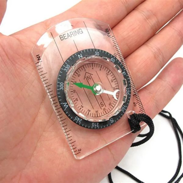 Compass per esterni per esterni esterni escursionistici trasparenti in plastica trasparente bussola impronta proporzionale viaggio di viaggio militare strumenti di trasporto kit da viaggio