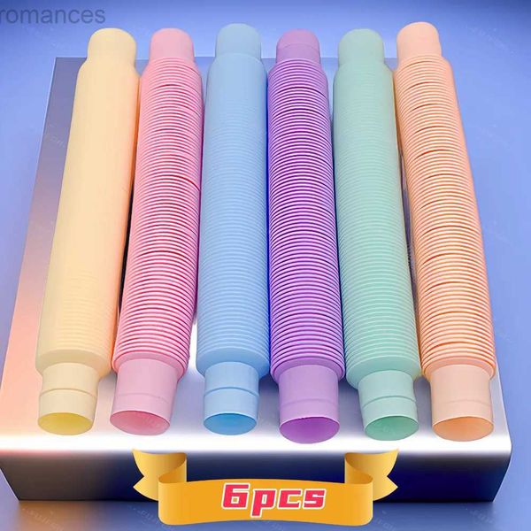 Dekompressionsspielzeug 6 12 18 24 Stcs Pop -Röhren Sensorisches Spielzeug Zappel Pop -Tube -Stressabbau Dekompression Finger Spielzeug Teleskopröhrchen für Kinder Teenager D240424