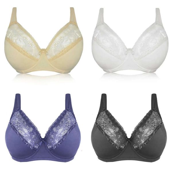 Copertura femminile piena pizzo plus size leggermente foderato reggiseno floreale per il seno grande seno 40-52 dd ddd e f ff g 201202 d