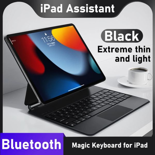 Klavyeler 2023 Yeni Manyetik Şarj Edilebilir Kablosuz Bluetooth Magic Touch Apple Aksesuarları İçin Back Lit Klavye iPad Pro 10.9/11/12.9 Hava