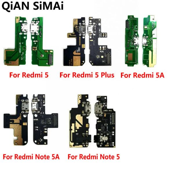 Cabos novos micro USB Carregador de carregamento Flex Cable Port Board com módulo de microfone para Xiaomi Redmi 5 5a mais nota 5 5a