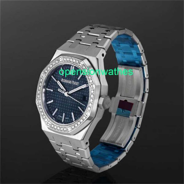 AP Luxury Watches Automatic Orologio da uomo Audemar Pigue Royal Oak Watch 37mm Blue Index Hour Mark Dial Fnpo