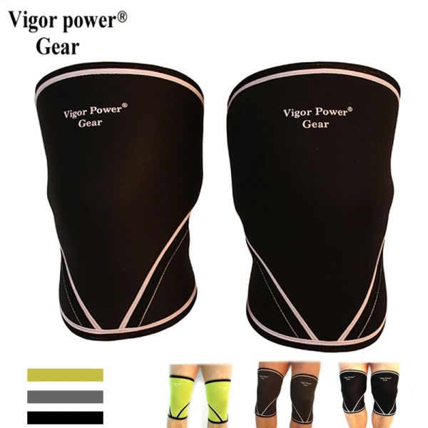 Pads Vigor -Kraftgetriebe 7mm Neopren -Krafthebung Knie Ärmel Gewichtheben starke SBR -Kniestützen für CrossFit Gewichtheben