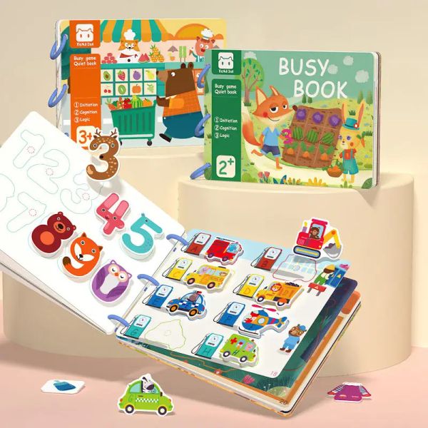 Mats Baby Early Education Kindergarten Kai Montessori Puzzle Bambini Teacks Paper Paste Book Toys 2 anni 3 Libri di puzzle