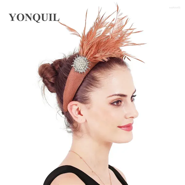 Направления необычные перья свадебные женщины для волос с повязкой на голову аксессуары