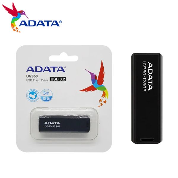 GUIDA ADATA 256 GB UV360 USB 3.2 GEN 1 128GB Drive Flash USB da 64 GB ad alta velocità Pendrive da 32 GB Drive senza cappuccio retrattile per PC