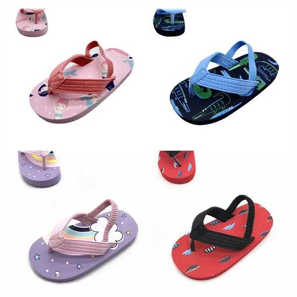 Sandali estivi nuovi bambini pantofole stampa cartoni animati flip-flops boys outddler scarpe da bambino scarpe da spiaggia scarpe a clip-on drag sandals 240423
