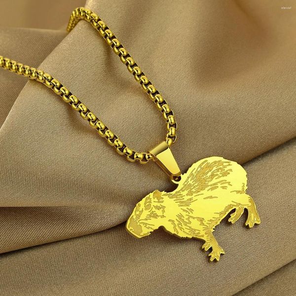 Подвесные ожерелья Chengxun Capybara Ожерелье в мире крупнейшие подарки на украшение грызунов для мужчин и женщин