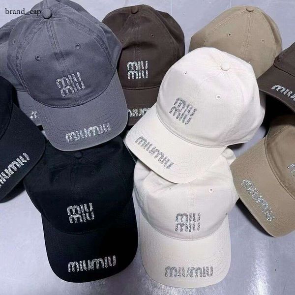 Mui Mui Hut Designer Mui Buchstaben Schwere Industrie Doppel Diamant Baseball Hut Casual Instagram Sunchade Neue Korean Edition Hut vielseitiger Sonnencreme Entenzunge Hut