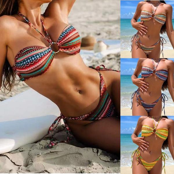 Sexy Designerinnen Frauen Bikini Set Lady Heiße Blumendruck Badebode Girls Casual Schnüre -up Badeanzug Mode Classic Push Up Beach Schwimmkleidung Badeanzug Tankini Thongs Top BH