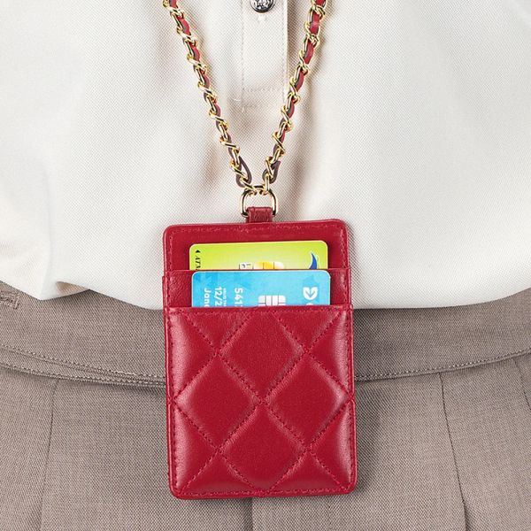 Maglioni di certificato minimalista sacca porta frontale portafoglio portafoglio di pecora ganci per la pelle di credito manica per carta per uomini donne per uomini