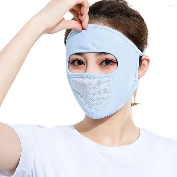 Eşarplar Anti-UV Meth İpek Güneş Koruyucu Peçe Güneş Koruma Yaz Maskesi Yüzü Gini Womne Sürüş Kapağı