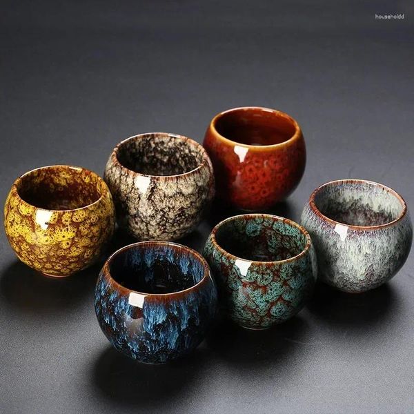 Tee Tassen Temmoku Glaze Keramik Fambe Master Single Tasse Immer standend Sub Jianzhan Wechsel Drachenei 120 ml