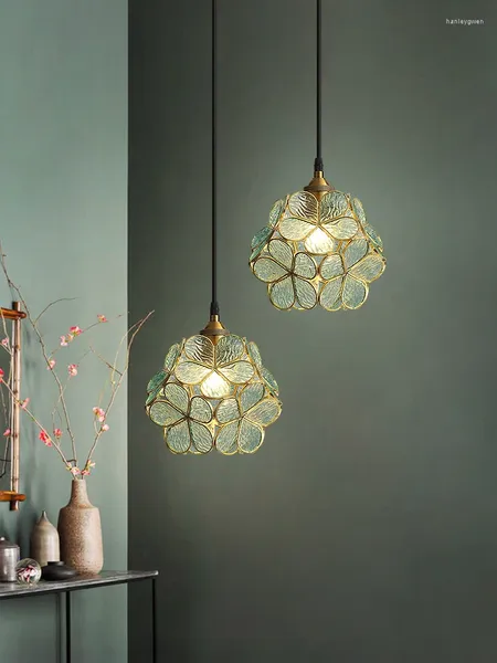 Lampadari a forma di fiore di moda piccole illuminazione a sospensione piccola qualità di vetro il lampadario del paralume vetro per soggiorno camera da letto el